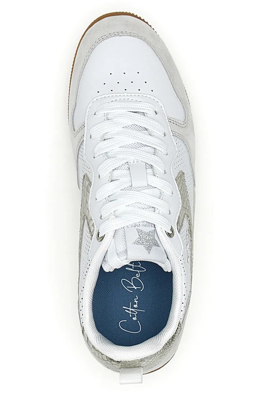 Sneakers bianche con dettagli metallizzati Cotton belt FROST LTH-METAL