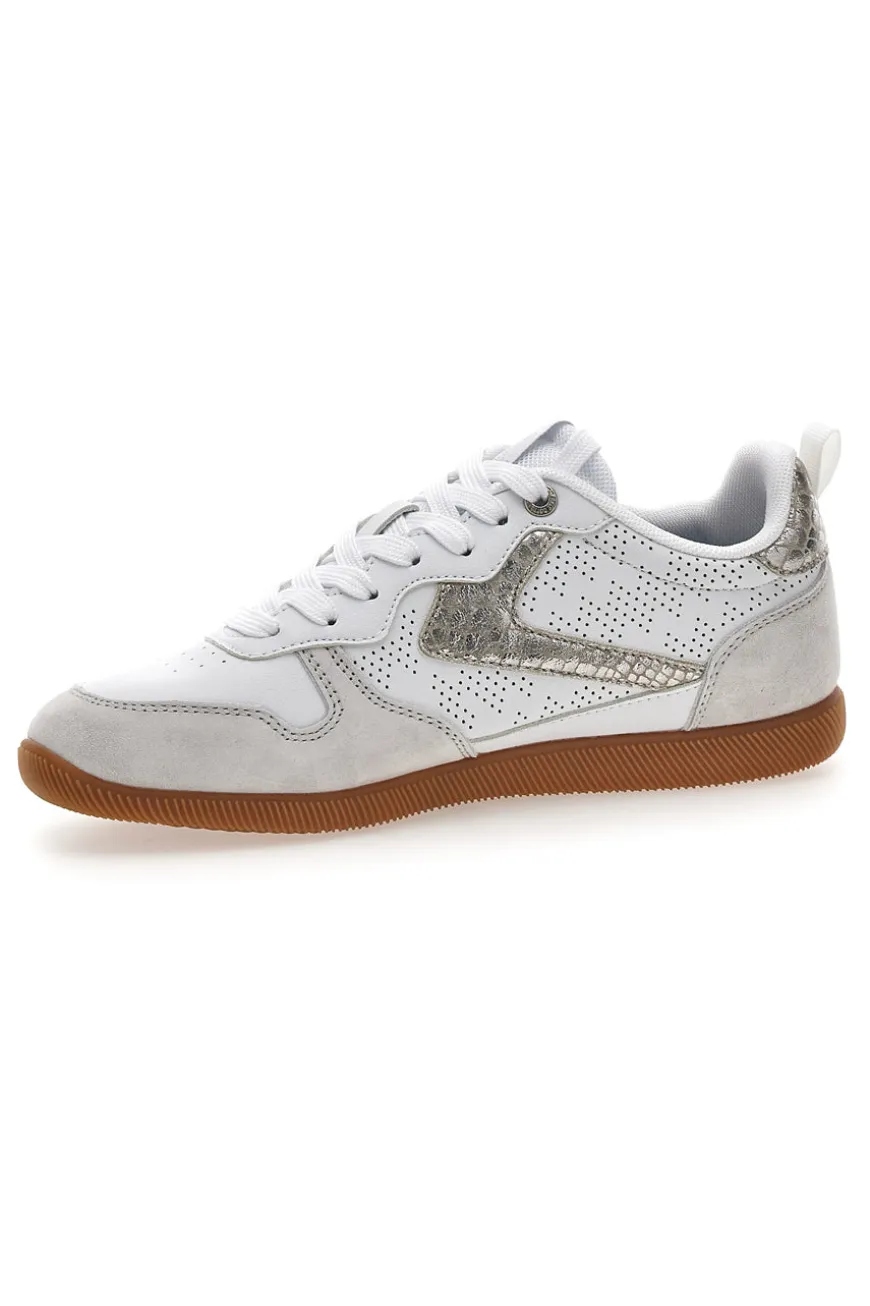 Sneakers bianche con dettagli metallizzati Cotton belt FROST LTH-METAL