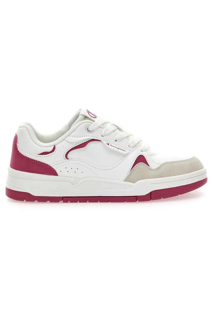 Sneakers bianche con dettagli fucsia e punta scamosciata Champion RD18 Heritage Flap Low G GS