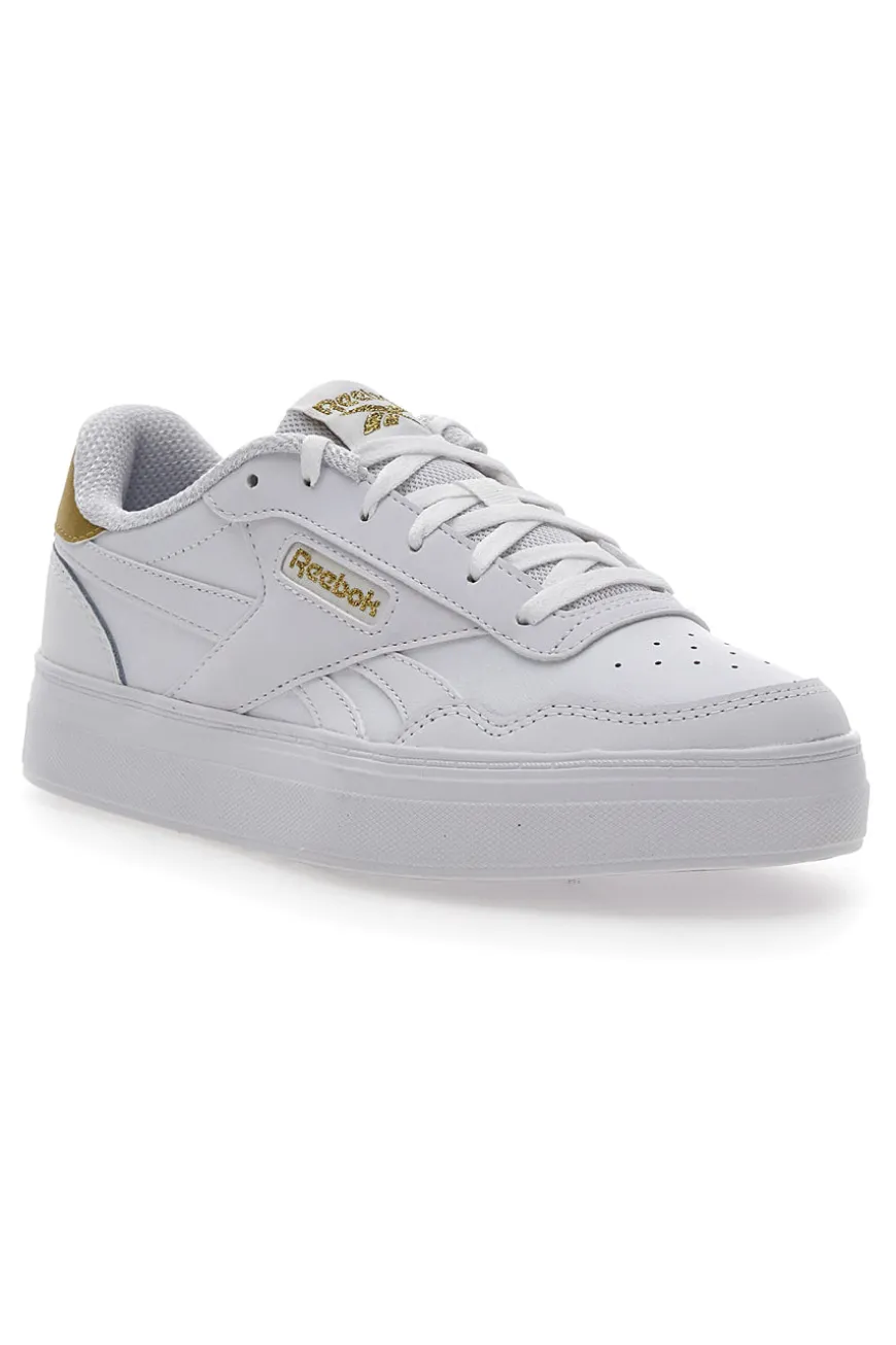 Sneakers Bianche Con Dettagli Oro Reebok Court Advance Bold