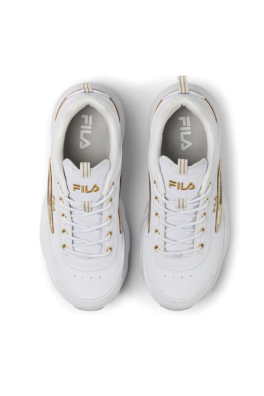 Sneakers bianche con dettagli oro e suola chunky Fila FFW0586