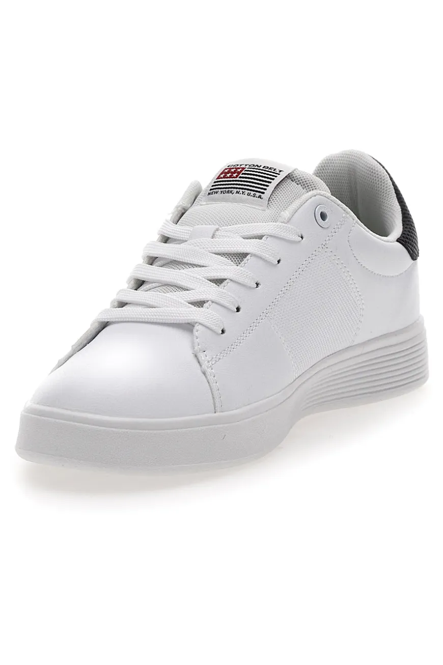 Sneakers Bianche con Dettaglio Nero COTTON BELT CBM424A54