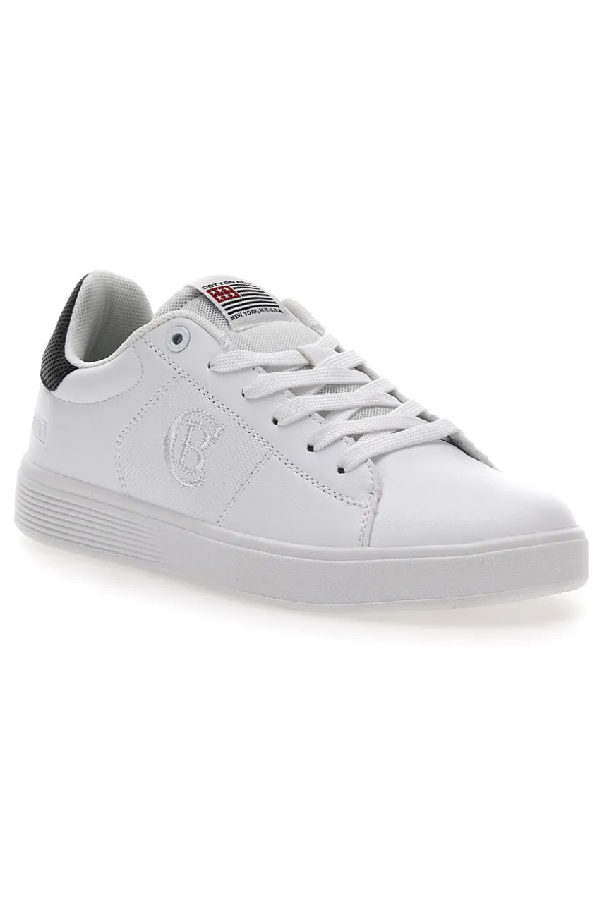 Sneakers Bianche con Dettaglio Nero COTTON BELT CBM424A54