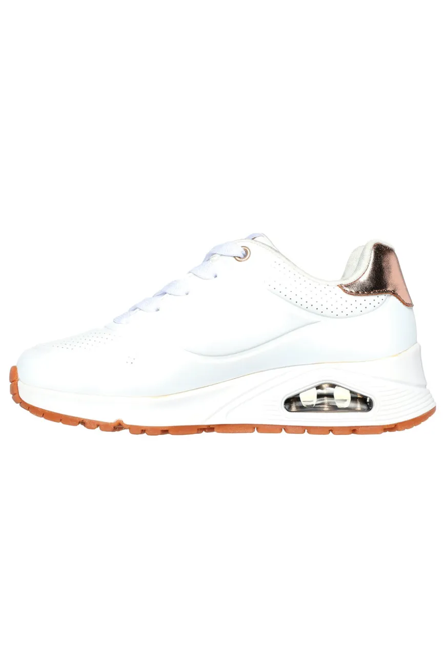 Sneakers bianche con inserti metallici Skechers UNO Gen1 SHIMMER AWAY ESS STREET GIRLS