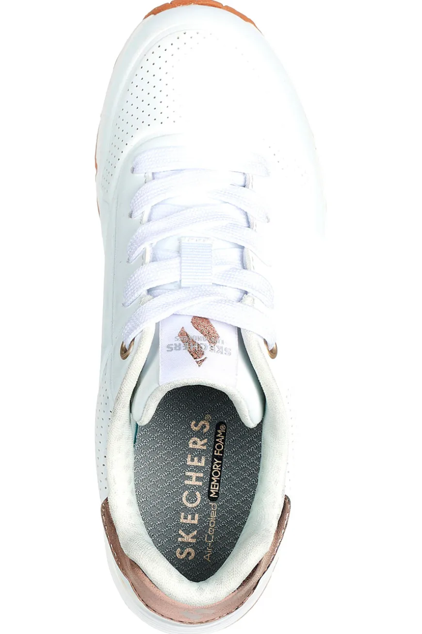 Sneakers bianche con inserti metallici Skechers UNO Gen1 SHIMMER AWAY ESS STREET GIRLS