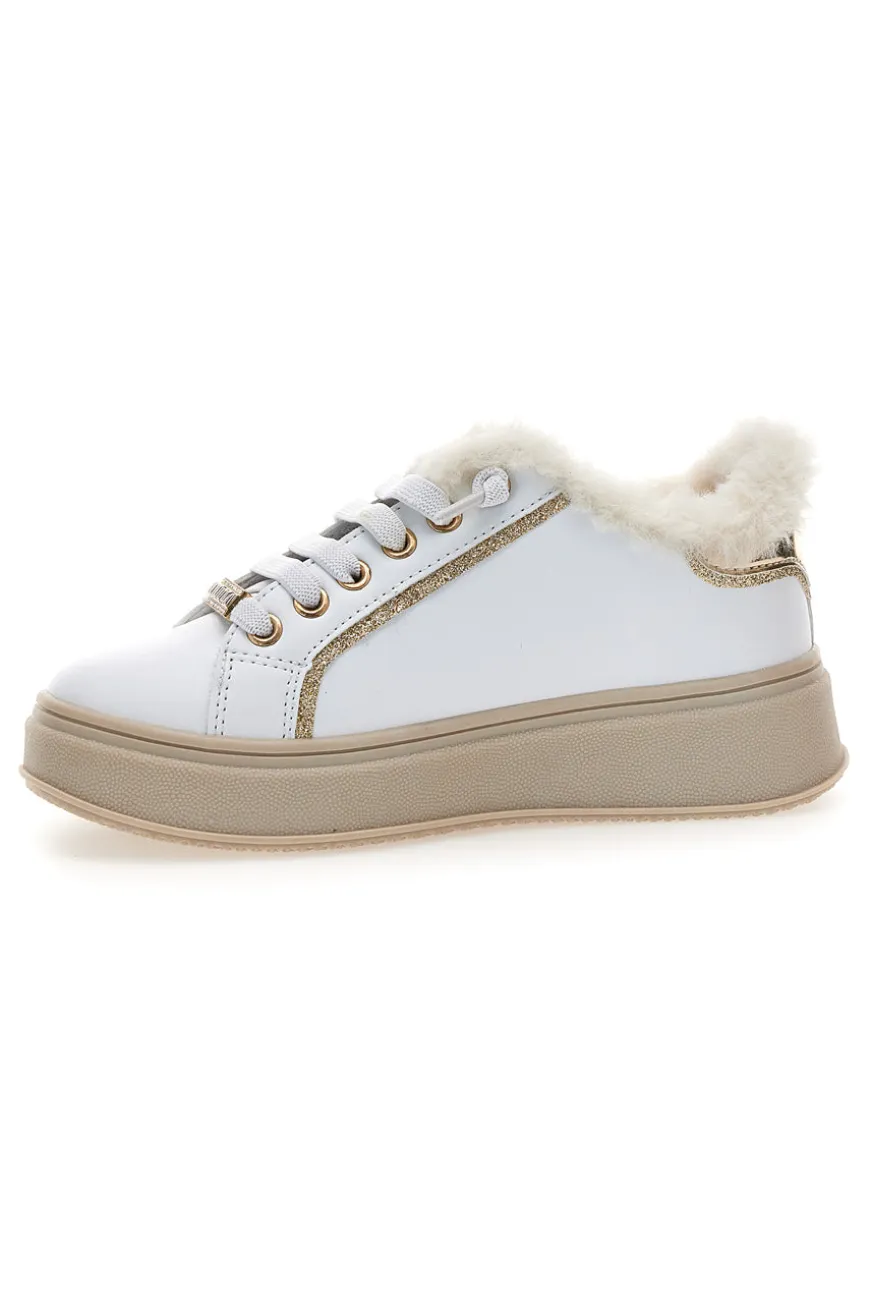 Sneakers bianche con interno in pelliccia Grazie Girl 153451