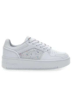 Sneakers Bianche con Lacci Champion Rebound Platform Abstract Low