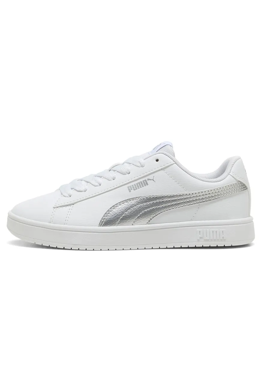 Sneakers Bianche con Logo Argento PUMA RICKIE CLASSIC JR