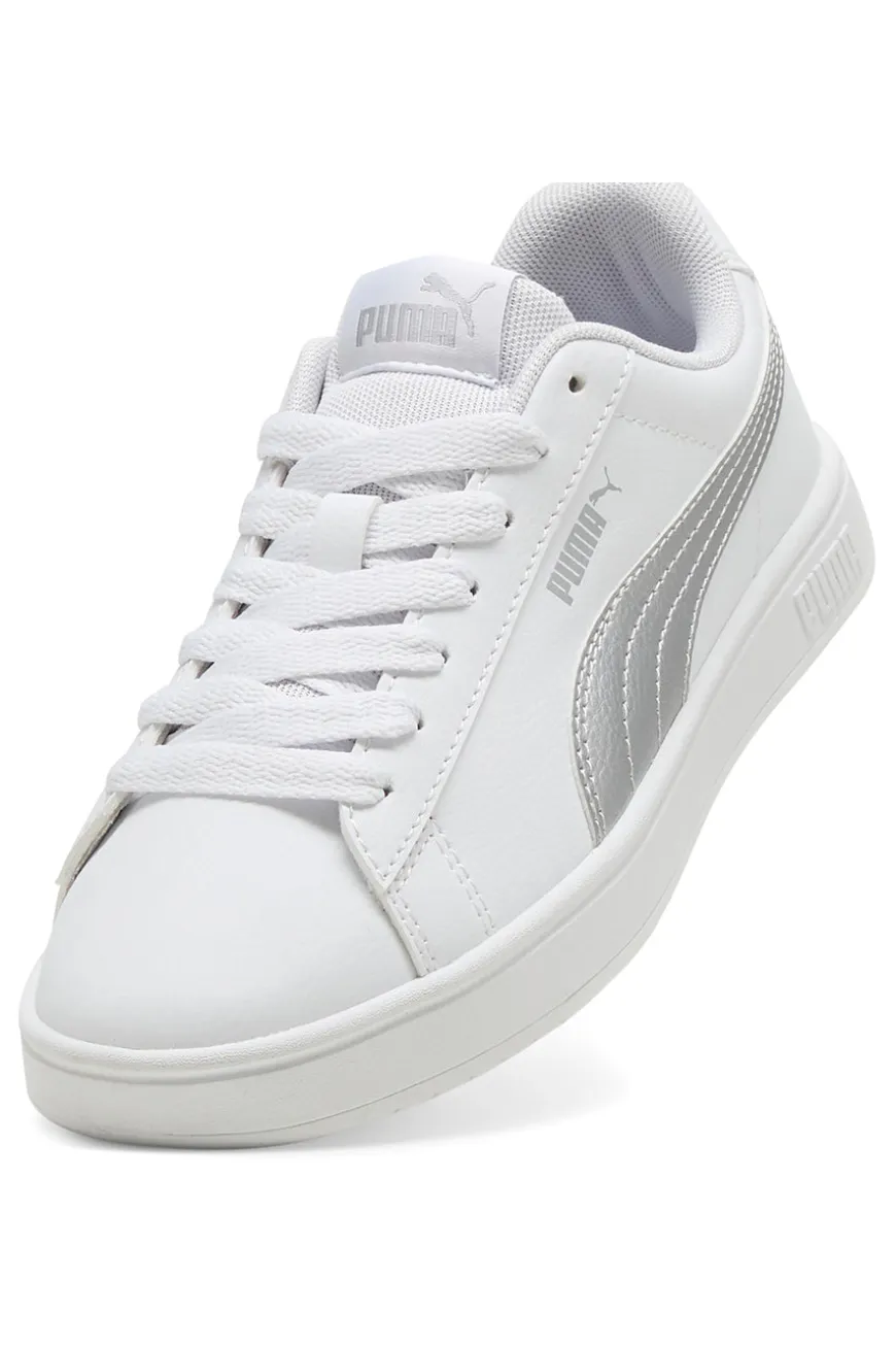 Sneakers Bianche con Logo Argento PUMA RICKIE CLASSIC JR