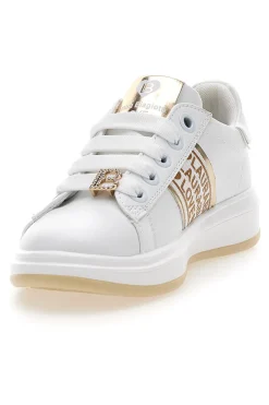 Sneakers Bianche con Logo Dorato LAURA BIAGIOTTI L8945