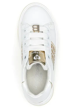 Sneakers Bianche con Logo Dorato LAURA BIAGIOTTI L8945