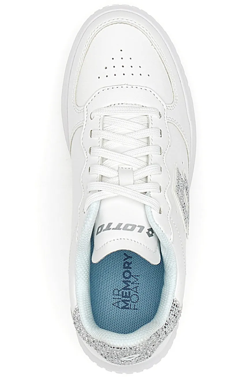 Sneakers Bianche con Logo Glitter Lotto Venus 1 AMF III GLI