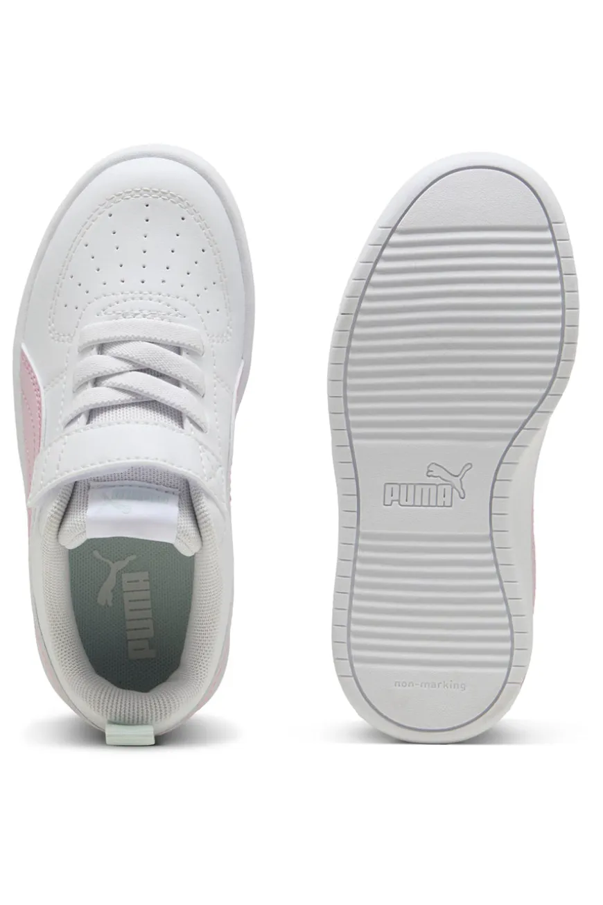 Sneakers Bianche con Logo Laterale Rosa e Velcro Puma RICKIE AC+PS