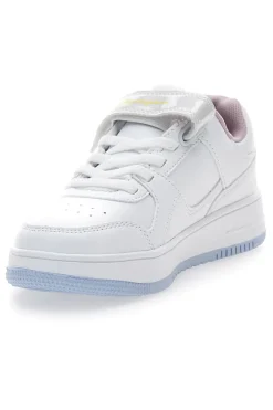 Sneakers bianche con logo laterale e suola azzurra Champion RD18 Low G PS