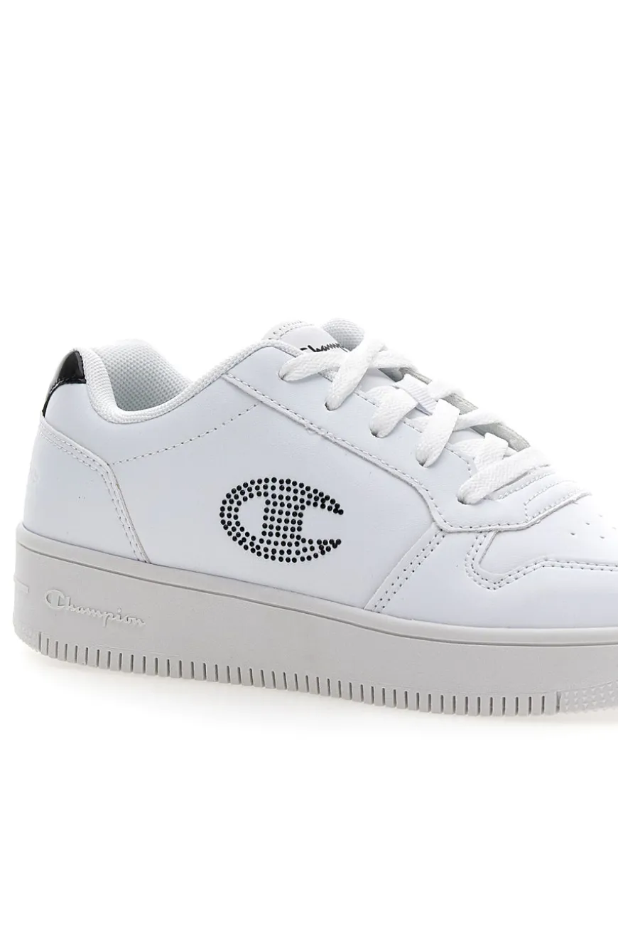 Sneakers bianche con platform e logo glitter Champion Rd18 Platform Glitter G Gs