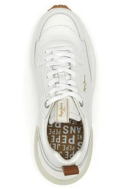 Sneakers Bianche con Platform e Tomaia in Pelle PEPE JEANS WINSLOW ACTION M