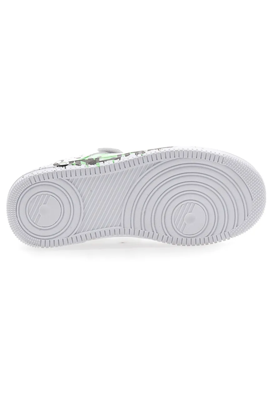 Sneakers bianche con stampa colorata Pitt Kids K22355