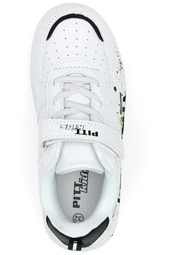 Sneakers bianche con stampa colorata Pitt Kids K22355
