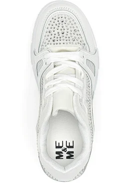 Sneakers Bianche con Strass Me & Me 820