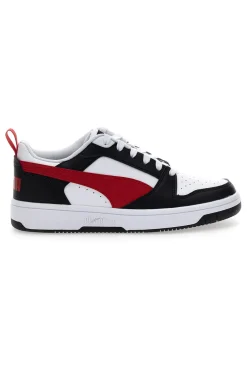 Sneakers Bianche Con Stringa Rossa Laterale Puma Rebound V6 LO JR
