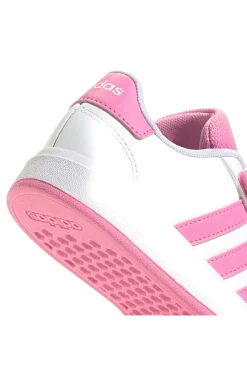Sneakers bianche con strisce rosa e chiusura a strappo Adidas Grand Court 2 EL C