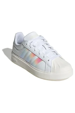Sneakers bianche con strisce iridescenti e punta a conchiglia Adidas Streettalk J