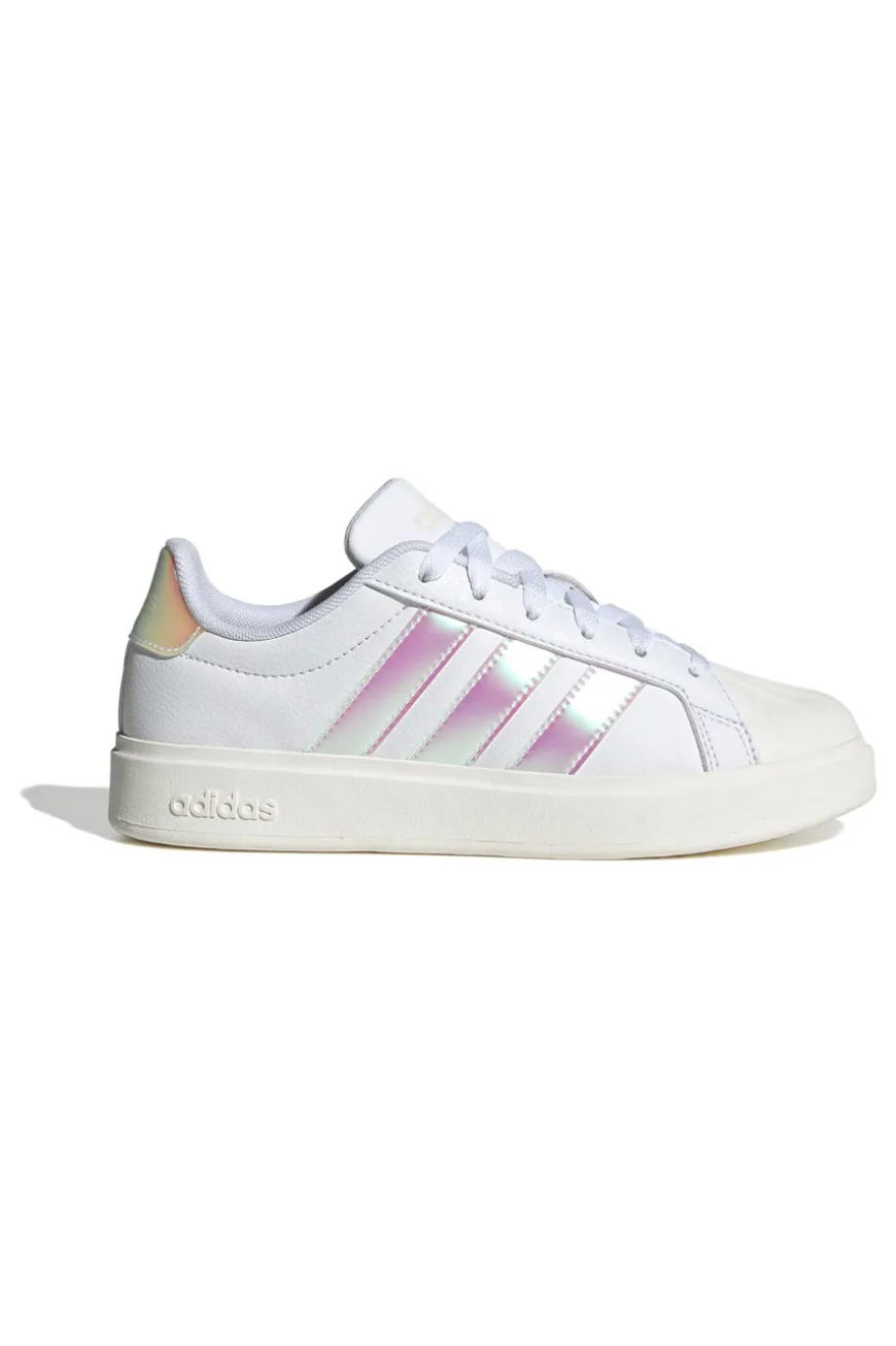 Sneakers bianche con strisce iridescenti e punta a conchiglia Adidas Streettalk J