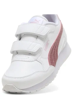 Sneakers bianche con striscia glitter rosa Puma ST Runner v4 SL Glitter V PS
