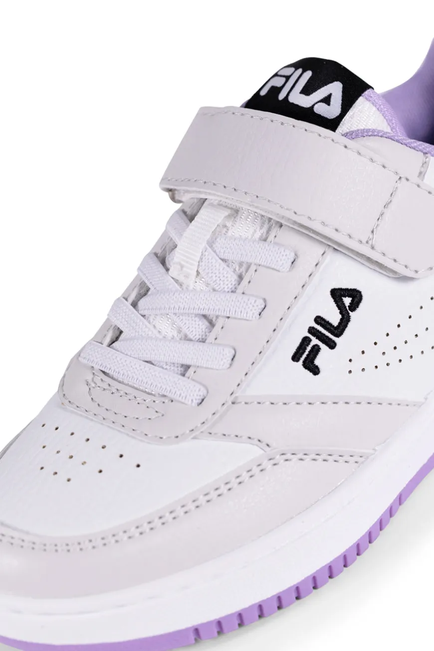 Sneakers Bianche Con Suola Lilla Fila Rega Velcro