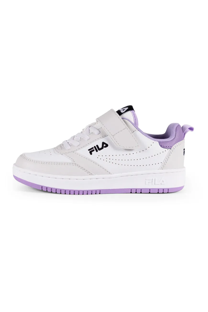 Sneakers Bianche Con Suola Lilla Fila Rega Velcro