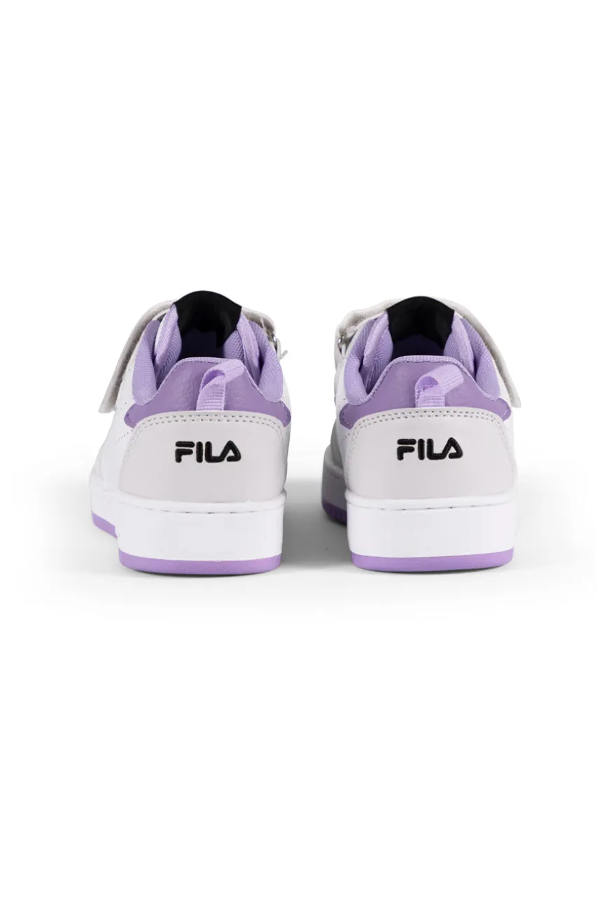 Sneakers Bianche Con Suola Lilla Fila Rega Velcro