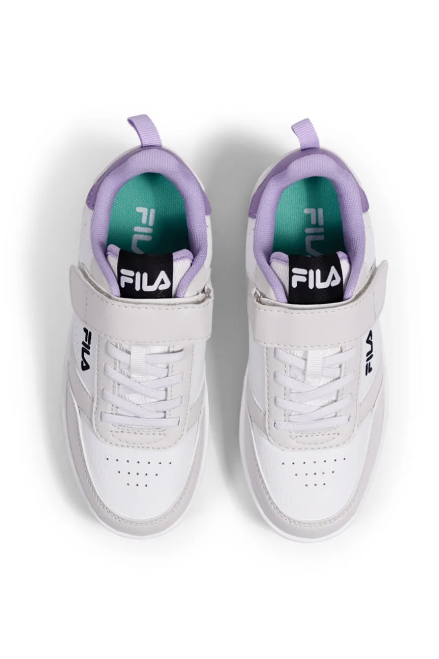 Sneakers Bianche Con Suola Lilla Fila Rega Velcro