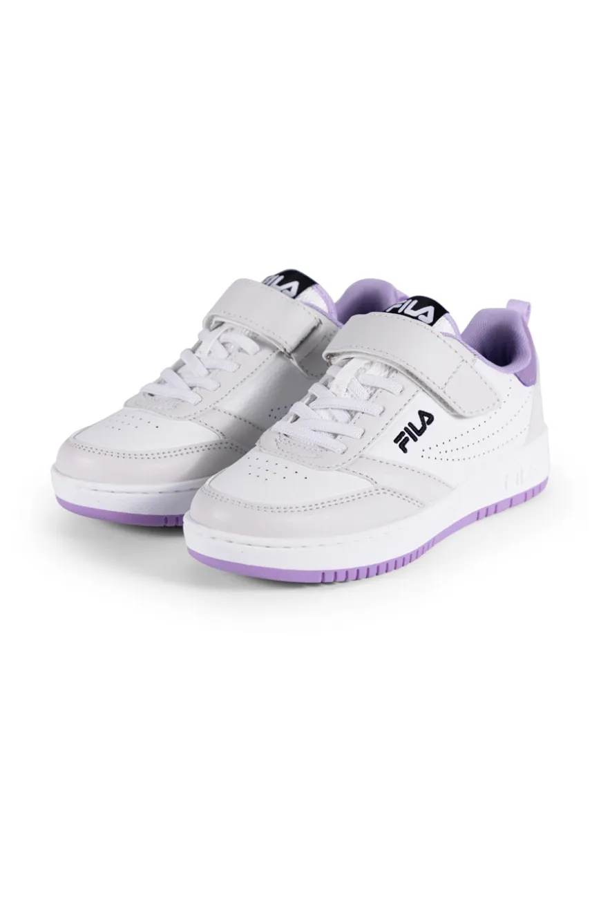 Sneakers Bianche Con Suola Lilla Fila Rega Velcro
