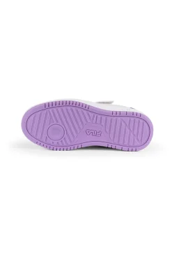 Sneakers Bianche Con Suola Lilla Fila Rega Velcro