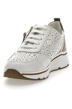 Sneakers Bianche con Tomaia in Pelle Traforata PRIMA RIGA 21464GLAM