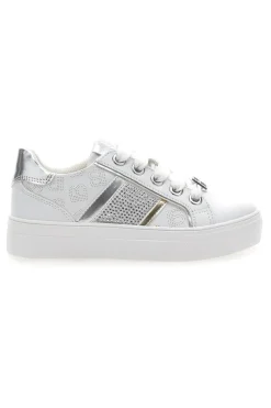 Sneakers Bianche con Tomaia Liscia e Dettagli Glitterati LAURA BIAGIOTTI L8327