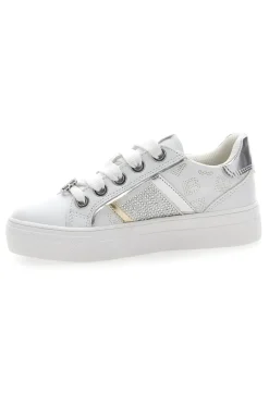 Sneakers Bianche con Tomaia Liscia e Dettagli Glitterati LAURA BIAGIOTTI L8327