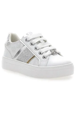 Sneakers Bianche con Tomaia Liscia e Dettagli Glitterati LAURA BIAGIOTTI L8327