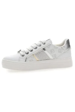 Sneakers Bianche con Tomaia Liscia e Dettagli Glitterati LAURA BIAGIOTTI L8327