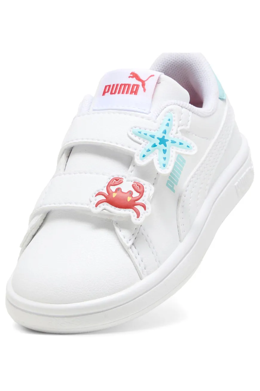 Sneakers Bianche con Velcro e Dettagli Marini Puma Smash 3.0 Badges V Inf