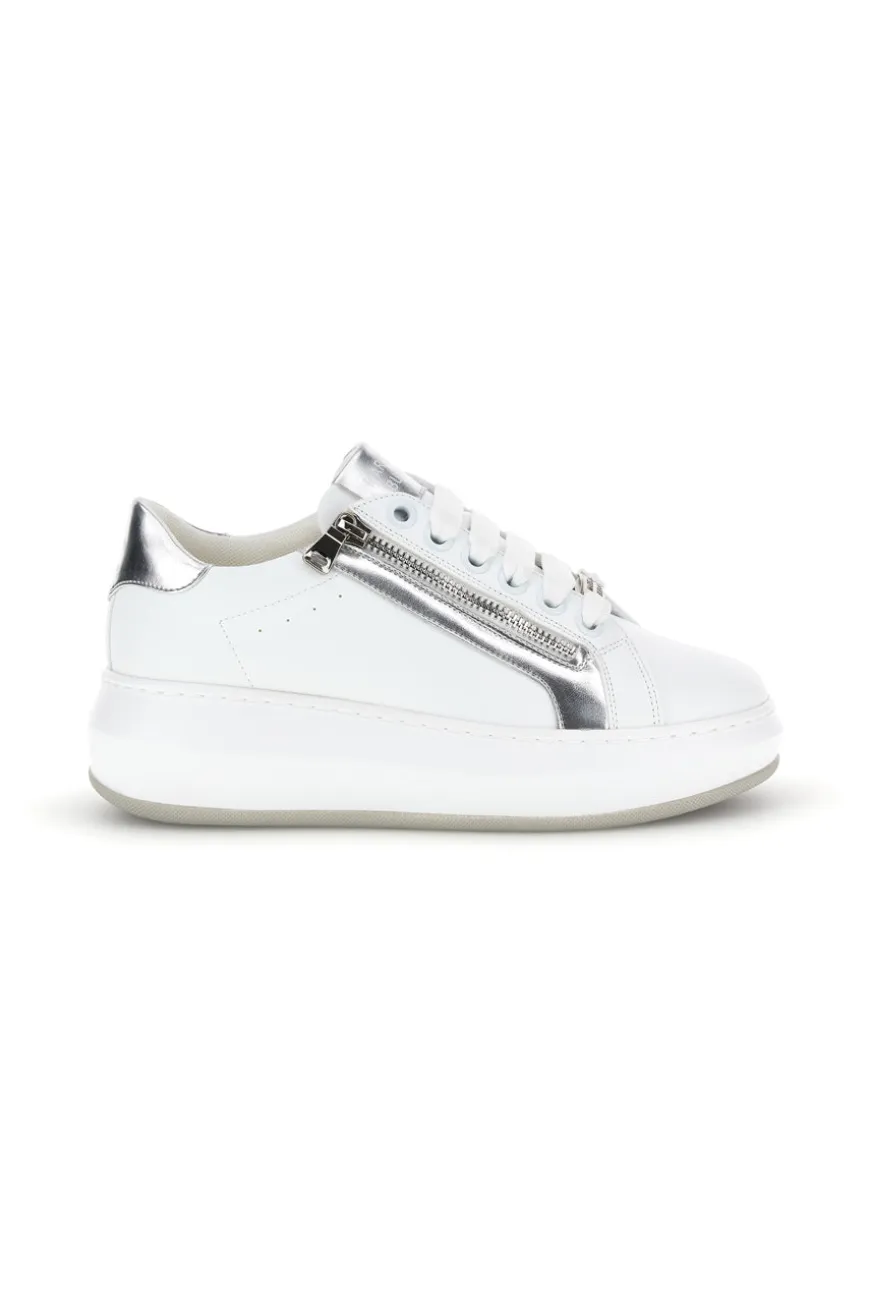 Sneakers bianche con zip laterale platform Burani 52031C1396