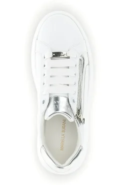 Sneakers bianche con zip laterale platform Burani 52031C1396