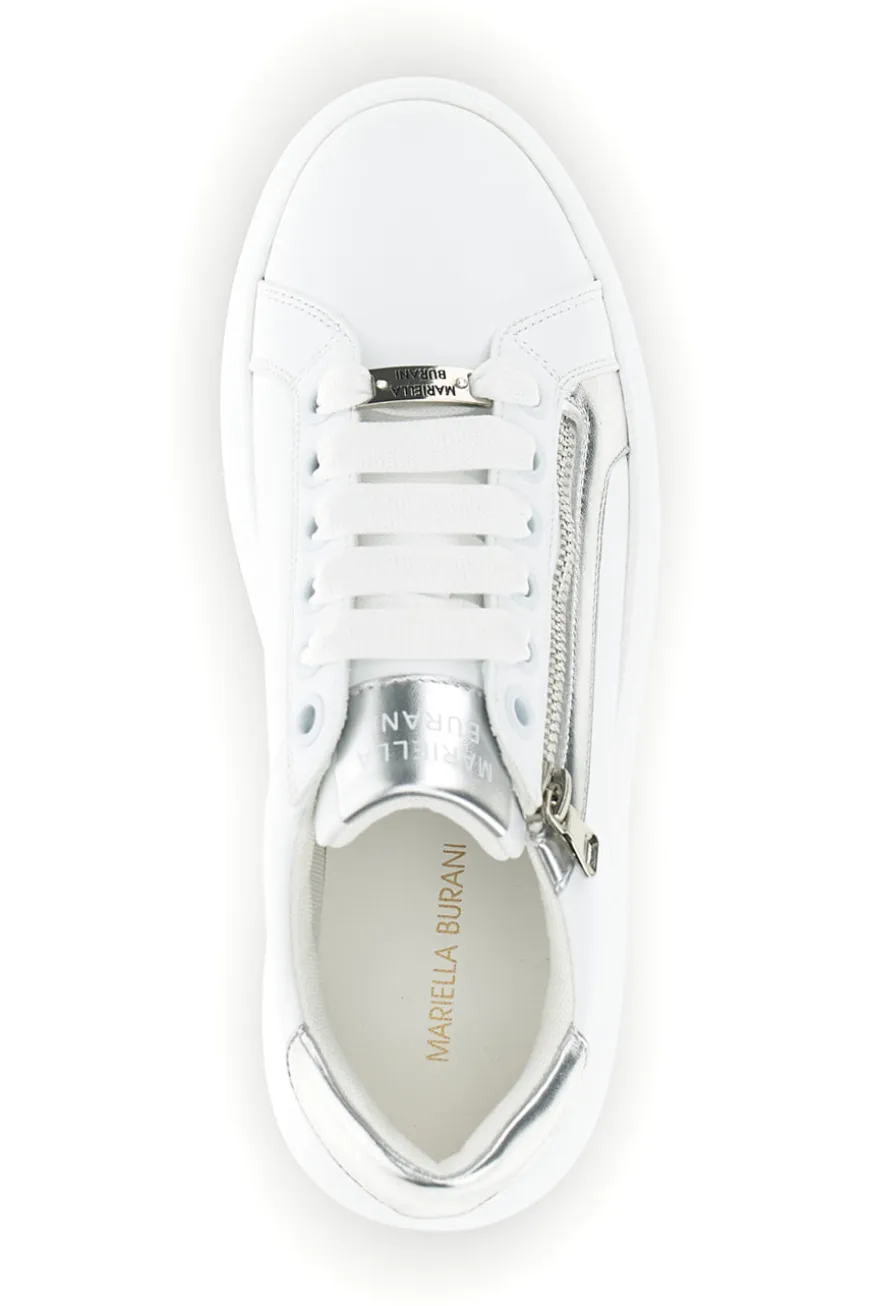 Sneakers bianche con zip laterale platform Burani 52031C1396