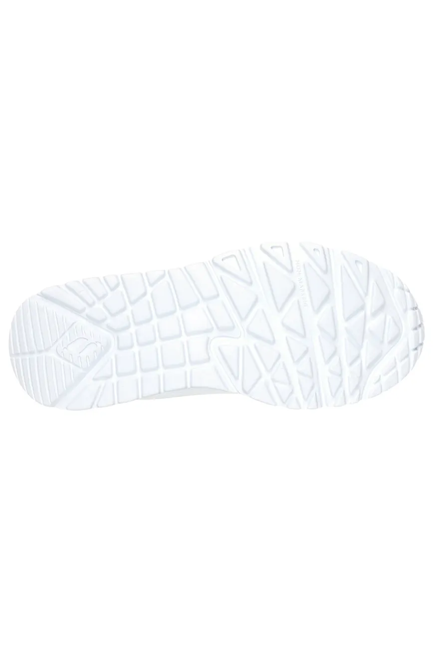 Sneakers bianche con zip laterale e platform Skechers Uno Lite Easy Zip