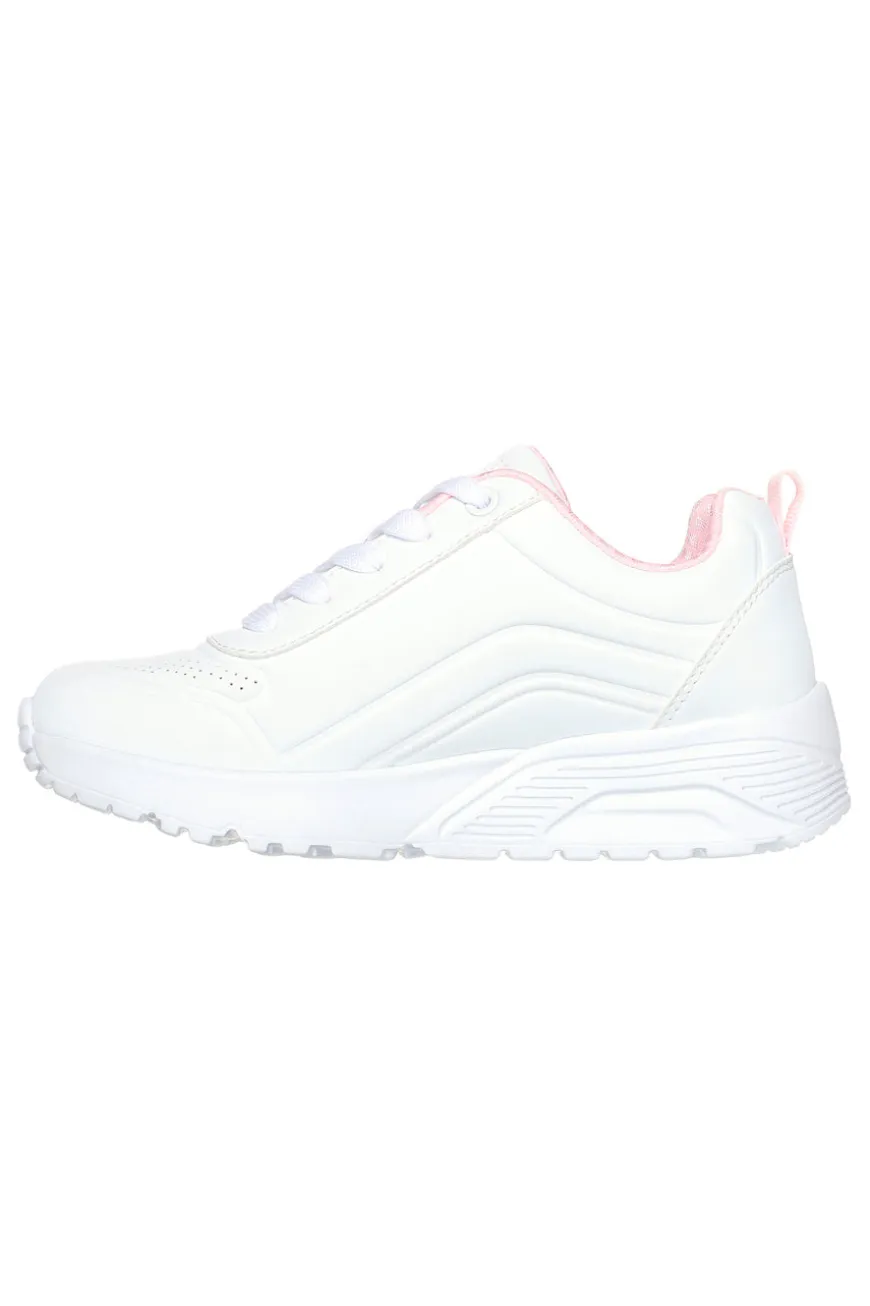 Sneakers bianche con zip laterale e platform Skechers Uno Lite Easy Zip