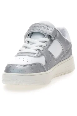 Sneakers bianche e argento con strappo Champion RD18 Bubble G PS