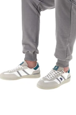 Sneakers Bianche e Beige con Dettagli Verdi U.S.G.POLO WOODY LTX