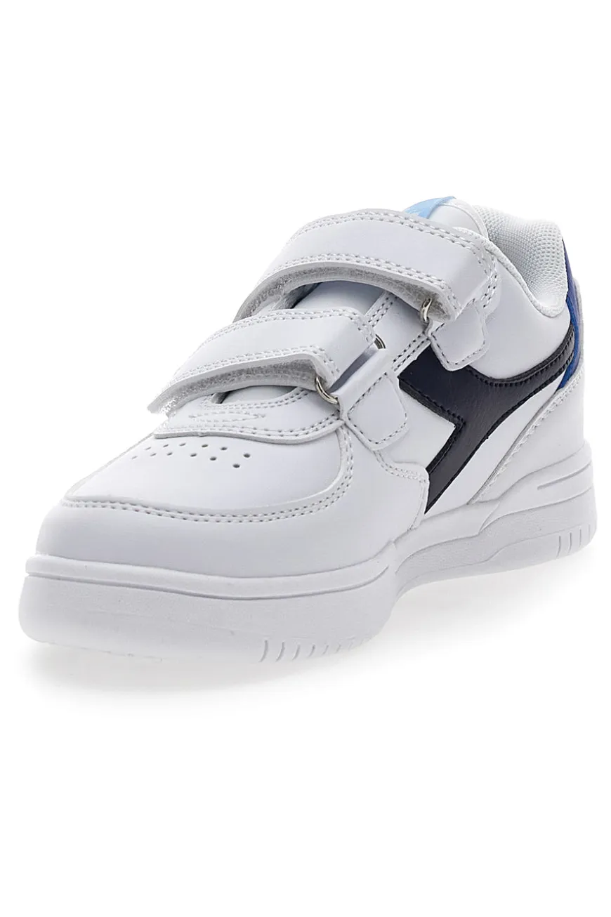 Sneakers bianche e blu con velcro DIADORA RAPTOR LOW PS