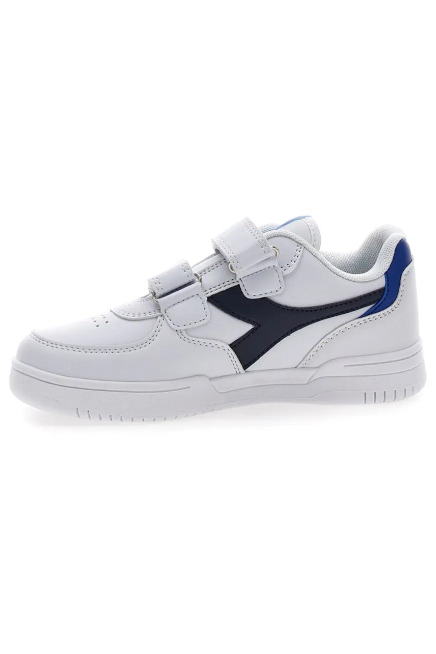 Sneakers bianche e blu con velcro DIADORA RAPTOR LOW PS