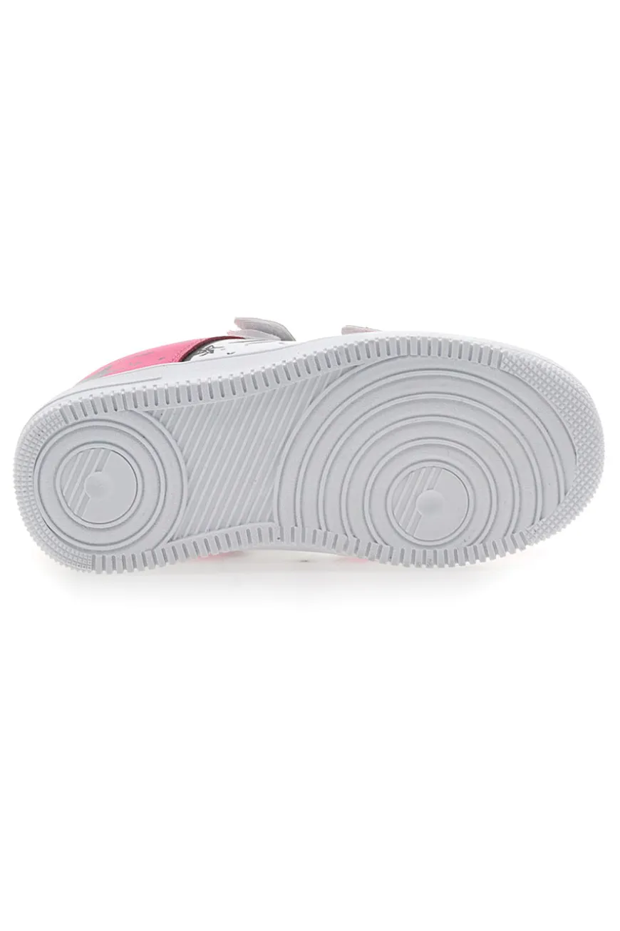 Sneakers Bianche e Fuxia Con Strappi Pitt Kids 201195